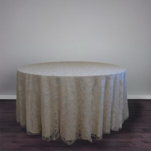 Ivory Sequin Vine Overlay 120"
